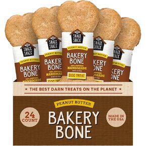 Cosmo's Snack Shack Cheese and Bacon Bakery Bone - All Natural Dog Treat - Made in USA (24 Count Pack of 1)