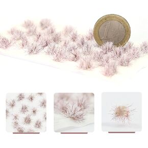 Miniature Vegetation Snowed Bushy Shrubs Tuft with Model Bases War Game DIY Railroad Terrain Scenery (A)