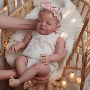 Lifelike Reborn Baby Dolls-18 inch Sleeping Realistic Newborn Baby Dolls with Soft Cloth Body for Kids Age 3 +