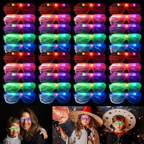 20 Pack LED Glasses,Glow glasses,Light up glasses,Glow in the dark glasses,Party glasses Rave neon Flashing Party For Birthday Mardi Gras New Year's Eve Party Decoration,For Kids/Adults