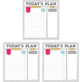 Carson Dellosa Creatively Inspired Notepad 3-Pack, Rainbow Note Pads for Goals, To Do List, Checklist, Notes, and Classroom Organization Stationary, Desk Accessories and Office Supplies
