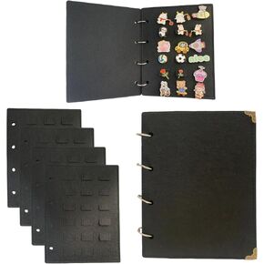 PIN Binder HOURSORORS ، منظم كتب مجموعة الدبوس ، كتاب تداول مينا مع 4 صفحات فليب ، حالة تخزين عرض دبوس صغيرة محسوسة ، هدايا مضحكة ، حقيبة حامل دبوس محمولة للسفر والأحداث