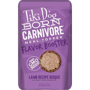 Tiki Dog Born Carnivore Flavor Booster, Lamb Recipe Bisque, Grain Free Meat Based Treat, Meal Topper for All Dog Breeds and All Life Stages, 1.5 oz. 12 Count