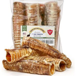 Dog Chews – Beef Trachea Dog Treat Chew Made in USA. Grass Fed Farm-Raised American Beef. Glucosamine Rich for Healthy Joints. All Natural Dental Chew (7" 16 OZ)