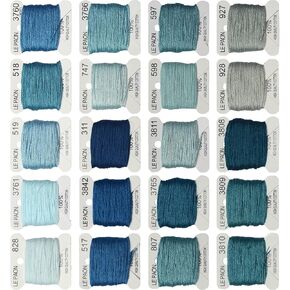 Embroidery Floss bobbins - Cross Stitch Threads - Friendship Bracelets Floss - Crafts Floss - 20 Bobbins Per Pack Embroidery Floss, Bright Turquoise Gradient