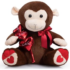 HollyHOME I Love You Panda Stuffed Animal Plush Panda with Red Hearts and Bow Sweet Plush Toy Gift 20 inches