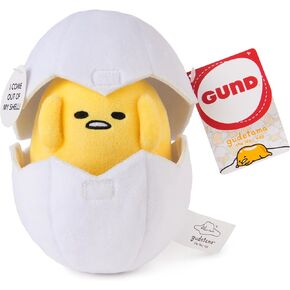 GUND Sanrio Gudetama The Lazy Egg Stuffed Animal, Gudetama in Eggshell Plush Toy for Ages 1 and Up, 5"