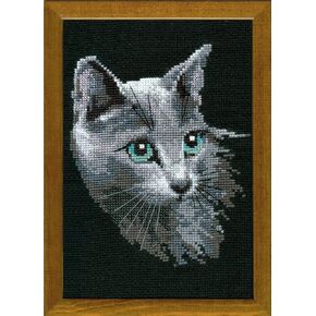 RIOLIS - Meeting at The Window 2049, Cat Lovers Cat Cross Stitch Kits 8¼"x11¾, Cross Stitch Kits for Beginners & Advanced, Crossstitching Kits Adult, Counted Stitching Kits, Cat Embroidery Kit