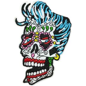 Cute-Patch Halloween Sugar Skull Embroidered Iron on Patch