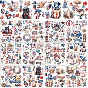 BBTO 12 Sheets Christmas Rub on Transfers for Crafts and Furniture Christmas Rub on Transfer Stickers Winter Rub on Decals for Wood DIY Paper Home Decor, 5.5 x 5.7 Inch(Flag)