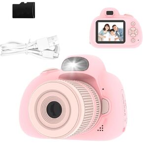 Kids Camera,Kids Digital Camera with Rotating Zoom Lens,1080P HD Digital for Kids with Flash,32GB SD,Christmas Birthday Gifts for Girls Boys 3-12 (Black, D6S) in Saudi Arabia