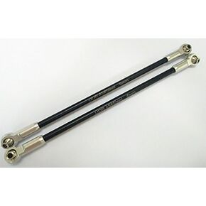 45# Harden Steel Rear Suspension Upper Link (6X206MM Center to Center) Assembled with Aluminum Ends - 2pcs Silver for Traxxas 1/7 Unlimited Desert Racer UDR 8542