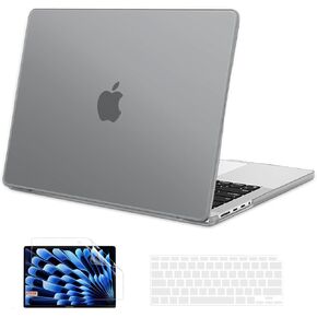 G JGOO Compatible with MacBook Pro 16 inch Case 2024 2023 2022 2021 Release M4 A3186 A3403 M3 A2991 M2 A2780 M1 A2485, Protective Hard Shell Case + Keyboard Cover + Screen Protector, Clear Grey