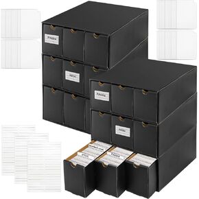 6 Pack 8000+ Trading Card Storage Box, Collectors Card Organizer Box with 80 Dividers and 30 Labels, Baseball Sports Card Storage Case for MTG, TCG, BCW, PTCG, Magic Card Collection