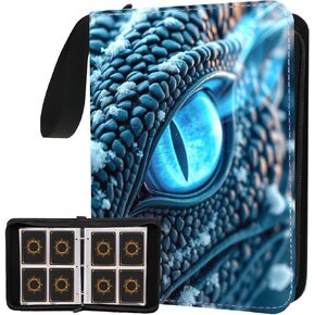 Dragon Eye Card Binder 4-Pocket Card Holder Album 400 Pocket, 3D Dragon Trading Gamecards Holder Zipper Case Collector Album for Game Sports Collector Gift