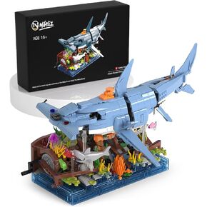 Nifeliz Hammerhead Shark Building Set; Build-and-Display Model for Adults; Functional Sea Scene Display; Home Decor Gift for Adults with a Passion for Ocean (1,144 Pieces)