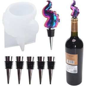 Wine Stopper Resin Molds Silicone Molds for Resin Octopus Tentacles Keychain Epoxy Resin Molds Wine Stopper Decoration Necklace Pendant Jewelry
