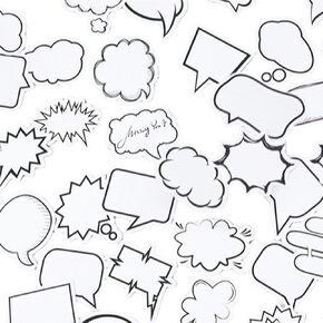 180PCS Dialog Box Paper Stickers, Scrapbook Stickers Bubble Stickers Cute Label Stickers, Assorted Shape Paper Stickers, Adhesive Labels for Scrapbooking, Planners, Calendar