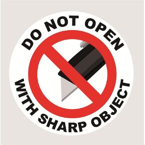Do Not Open with Sharp Object Sticker,2inch 300pcs Do Not Open with Sharp Object Warning Sticker for Shipping