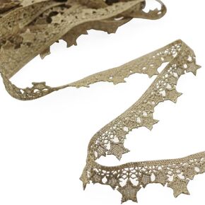 XGNG 5Yards Gold Lace Trim Venice Gold Lace Ribbon Metaillic Embroidery Lace Star Craft Lace for Sewing, Cake Fringe, Wedding Bridal Dress