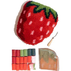 CRAFT CLUB Strawberry Summer Cross Stitch Kit Arts and Crafts Supplies Embroidery Hoop Home Office Decor Craft Set for Adults