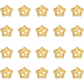 EXCEART 100Pcs Mini Star Buttons Doll DIY Clothes Sewing Button for DIY Crafts Stuffed Plush Dolls Making Scrapbooking Projects Golden