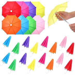 Jenaai 48 Pcs 10.8 Inch Multicolor Mini Umbrellas for Decorations Small Colorful Rainy Umbrella Decorations Miniature for Boys Girl Dolls Home Accessories (Rainbow Style)