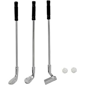 jojofuny Miniature Golf Set for Dollhouse, Alloy Mini Golf Clubs and Balls, 1:12 Scale Mini House Decoration, Realistic Golfing Accessories for Golf Enthusiasts