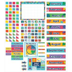 Carson Dellosa One World Calendar Bulletin Board Set, Monthly Wall Calendar With Numbers and Birthdays Cover Ups, Colorful Decor, Seasons, Weather, and Days of the Week Chart, Classroom Decor (134 pc)