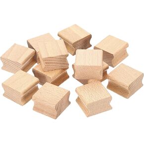PATIKIL 35x35mm Blank Wood Rubber Stamp Mounts, 24 Pack Wooden Rubber Stamp Handle Hard Wooden Blocks for Stamp Making DIY Crafting Style 2, Brown