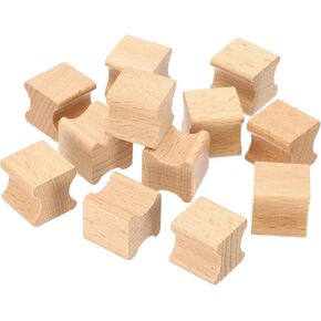Patikil 35x35mm يركع ختم مطاط الخشب فارغ ، 24 حزمة ختم مطاطية خشبية مقبض الكتل الخشبية الصلبة لصنع الطوابع نمط الصياغة 2 ، بني