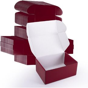 9x6x4 Inch Shipping Boxes 25 Pack, Red Gift Wrap Boxes with Lids for Christmas Presents, Corrugated Small Cardboard for Small Business Mailing Packing Mailer