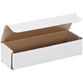 Aviditi White Corrugated Cardboard Mailing Boxes, 9 x 3 x 2 Inches, Pack of 50, Crush-Proof, for Shipping, Mailing and Storing