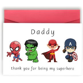 Cute Thank You Card for Daddy, Hilarious Father's Day Card for Dad, Lovely Dad Birthday Gifts from Son Daughter Children, Happy Birthday Card for Papa in Saudi Arabia
