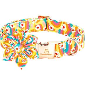Lionheart Glory Dog Collar, Pink Dog Collar with Flower, Cute Floral Pattern Pet Collar Adjustable Dog Collar for Small Dogs