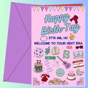 Birthday Card For Fan Sweet Gift Wishes Birthday Party Decorations Party Favors Supplies Women Teens Girls Gift Greeting Card With Envelope Gift Idea