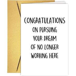 Humorous Leaving Cards Farewell Cards for Colleagues, Funny Retirement Card New Job Cards Goodbye Cards for Coworkers Boss, Office Job Leaving Card Congratulations New Job Card