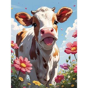 RMXJKIIU Diamond Art Kits for Adults Cartoon Wearing Crown Frog Flower Diamond Painting Kit, DIY 5D Full Diamond Art Canvas Painting Kit for Beginners Home Wall Decoration 12 x 16 inches
