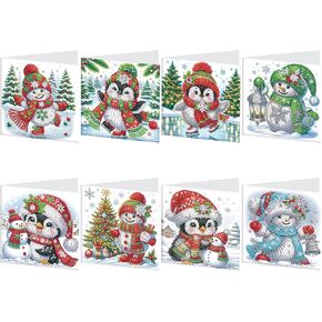 6pcs رسم ماس بطاقات المعايدة للبركات والرغبات - بطاقة عيد ميلاد Cat DIY شكل خاص Crystal Diamond Art MoSaic Make Make Craft ، مواد ورقية ، هدية لعيد الميلاد عيد الشكر in Kuwait