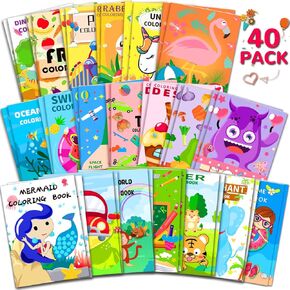 20PCS Coloring Books for Kids Ages 2-4,4-8,8-12 Small Coloring Books for Kids Birthday Party Favors Bulk Gifts School Classroom Activity Supplies Holiday Goodie Bags Stuffers Includes Dinosaur Animal