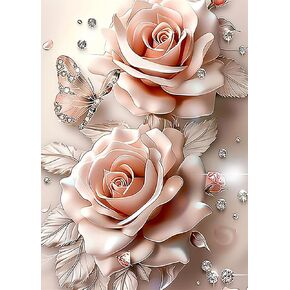 مجموعة طلاء GXGLLPZBY 5D Diamond للبالغين المبتدئين ، DIY Butterfly Rose Flower Paint من قبل مجموعات فن الماس ، أصدقاء ملاءمة لجولة كاملة من Diamonds DOTS GEM ART ، DICED Home Wall Decor