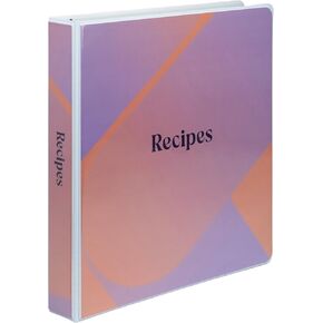 Samsill Recipe Binder Full Page 8.5 x 11 Kit, 1 Inch D-Ring, Gradient Design