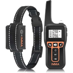 Dog Training Collar, Remote Control, Waterproof, Rechargeable, 3 Modes, Vibration, Beep, LED Lights, Multiple Dog Sizes, Black
