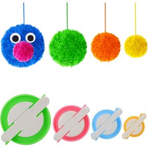 Pom pom Maker, 4 Sizes Pom-pom Maker Fluff Ball Weaver Needle Craft DIY Wool Knitting Craft Tool Set for Kids and Adult (4)