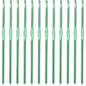 UzecPk 5mm Crochet Hooks, 12PCS Aluminum Crochet Hooks, Ergonomic Handle Crochet Hook Set, Metal Crochet Needles Crochet Hooks Bulk for Arthritic Hands Crocheting Yarn