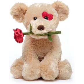 Bearington Conner Cuddlesmore The Valentine's Stuffed Animal, 11 Inch Stuffed Animal Dog, Ideal for Valentine's Day Gifts