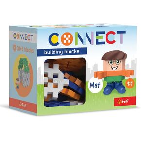 Connect Trefl Construction Bricks Pocket Boy Set, Matt – 35 Pieces: 30 Building Bricks + 5 Construction Bricks, Creative Toy for Adults and Children from 4 Years Old