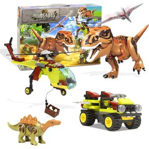 Jurassic Dinosaur Toys Compatible with Lego, 649PCS Velociraptor Building Kit for 6-10 Boys, 15.1 Inches Big Creative Dinosaur Toy for 7-9 Year Old Boy Christmas Birthday