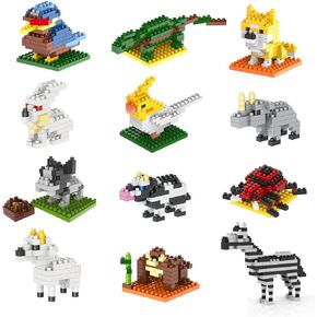 Kimiangel Party Favors for Kids, Mini Animals Building Blocks Sets for Goodie Bags, Fillers, Prizes, Easter, Children’s Day, Birthday, STEM Educational Brick Kits