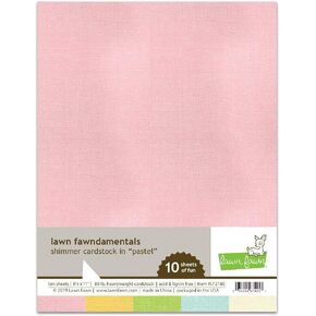 Lawn Fawn Shimmer Cardstock, Pastel, Pack of 10 Sheets, 8.5'x11", 5 Colors (LF2180)